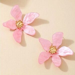 Bohemian purple flower earrings A272